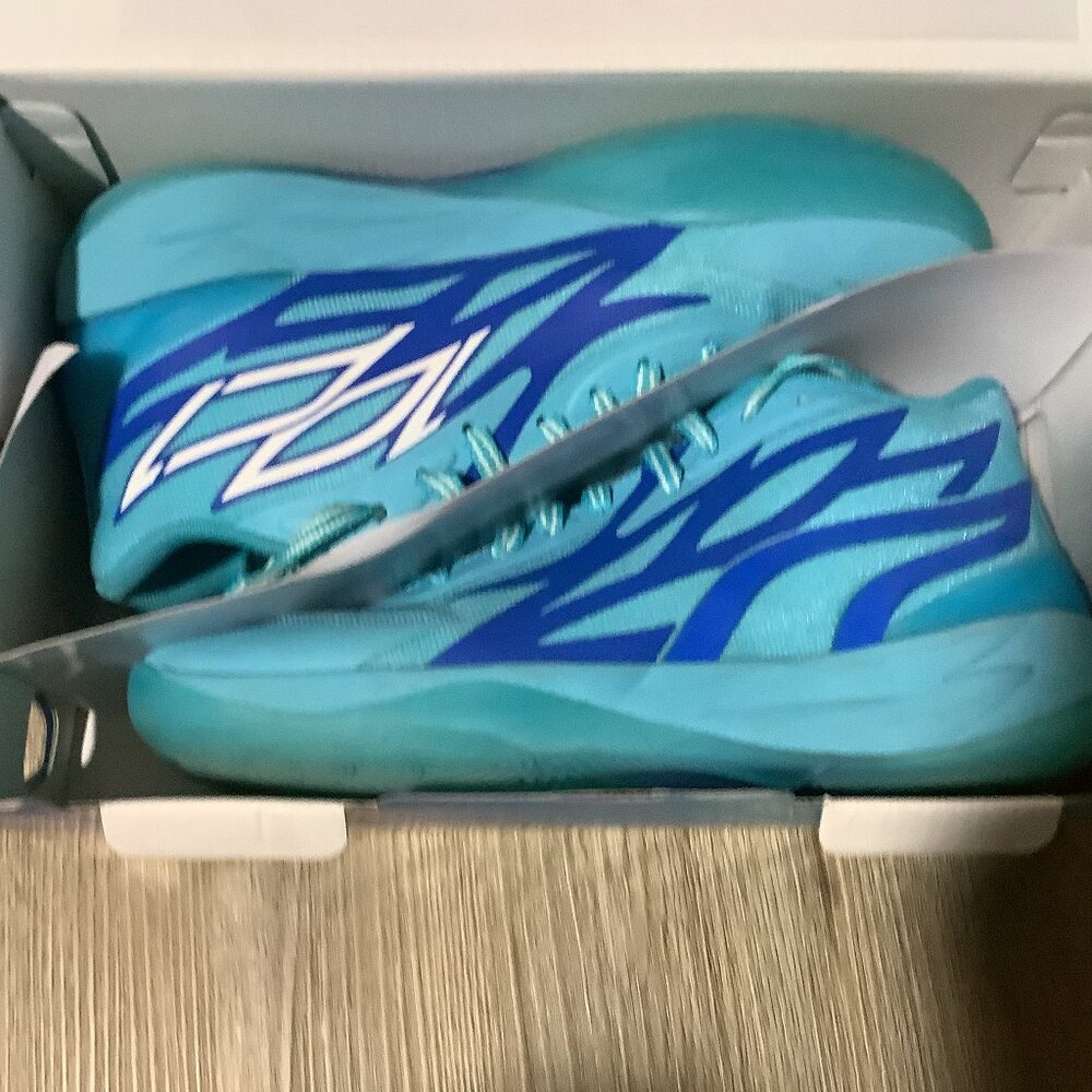 PUMA MB.02 ROTY Melo Basketball Shoes – Blue Atoll / Ultra Blue – Men’s 8.5
